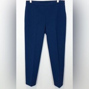 St. John Blue Wool Blend Pants With Stitched Design in Size 10 EUC